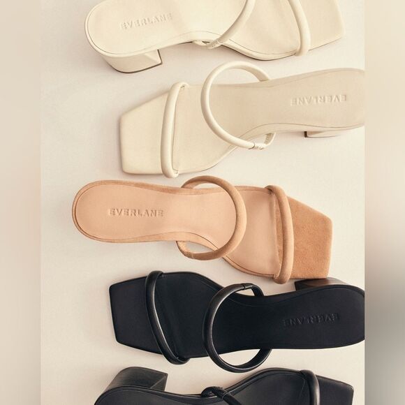 NEW EVERLANE The Double Strap Heel in black leather - Picture 8 of 11